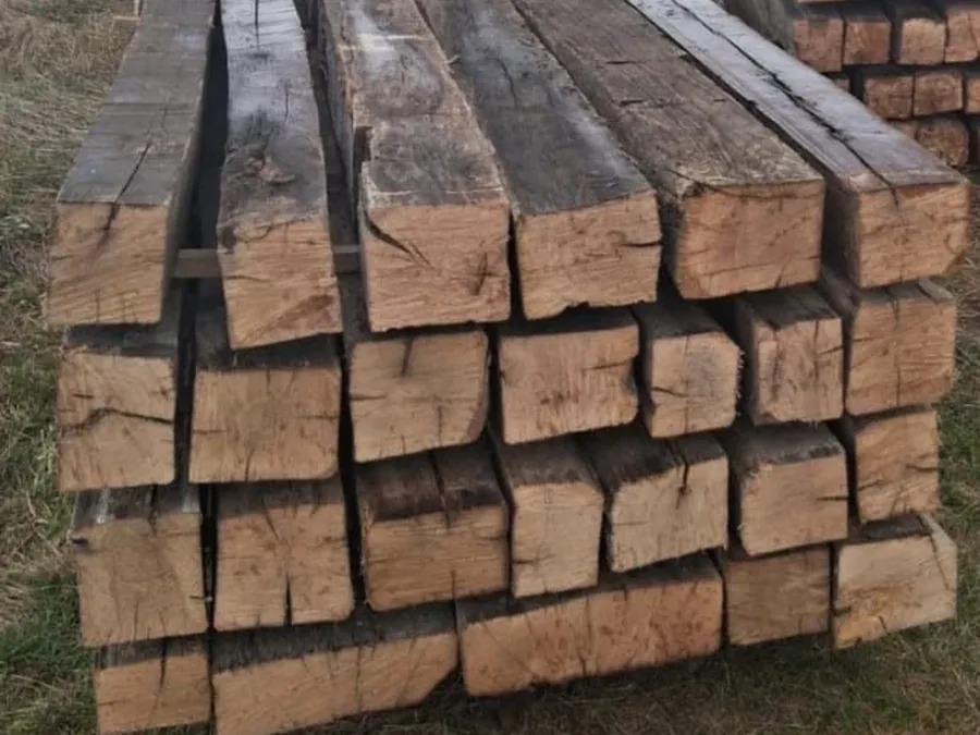 Hand-hewn oak beam