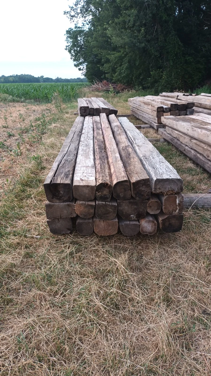 Hand-hewn reclaimed beam